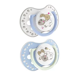Canpol babies LOVI dynamiczny silikonowy smoczek uspokajający Night&Day Boy Lamb 3-6 m 22/810 x 2 szt - Kubki dla dzieci - miniaturka - grafika 2