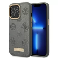 Etui i futerały do telefonów - Etui Guess do iPhone 13 Pro Max 6,7" szary/grey hardcase Peony Logo Plate MagSafe - miniaturka - grafika 1