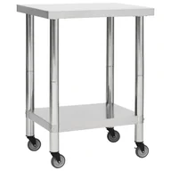Stoły gastronomiczne - vidaXL Kuchenny stół roboczy na kółkach 80x45x85 cm stal nierdzewna 51635 - miniaturka - grafika 1