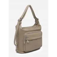 Torebki damskie - Praktyczna Torebka Damska Ciemny Beż Plecak 2w1 Na Ramię LUIGISANTO - miniaturka - grafika 1