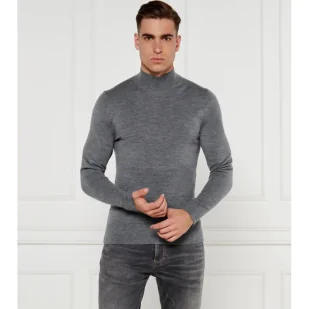 Calvin Klein Wełniany golf Slim Fit - Swetry męskie - miniaturka - grafika 1