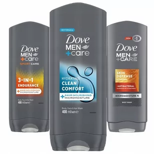 Dove Men +care, Żel Pod Prysznic Mix, 3x400ml - Żele pod prysznic dla mężczyzn - miniaturka - grafika 1