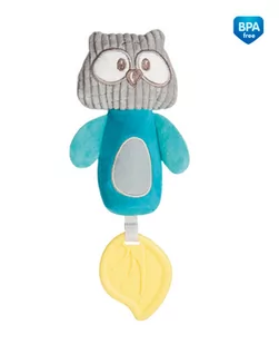 Canpol babies Canpol Pluszowa zabawka z piszczkiem i gryzakiem Pastel Friends Turkus - Gryzaki dla dzieci - miniaturka - grafika 1