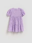 Sukienki i spódniczki dla dziewczynek - Reserved - Sukienka z bufiastymi rękawami - fioletowy - miniaturka - grafika 1