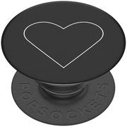 Uchwyty samochodowe do telefonów - PopSockets PopSockets PopGrip - Rozkładany uchwyt i podstawka do telefonów oraz tabletów z wymiennymi krążkami PopTops - White Heart Black 90040 - miniaturka - grafika 1