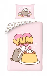 Pościel bawełniana kot kotek Pusheen łakocie r. 140x200 - Pościel dla dzieci - miniaturka - grafika 1