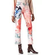 Spodnie damskie - Just Cavalli Spodnie damskie z 5 kieszeniami, Różowy wariant 182, 60 PL - miniaturka - grafika 1