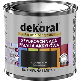 Wodorozcieńczalna emalia akrylowa Akrylux czarny Mat 0,5 l - Emalie - miniaturka - grafika 1