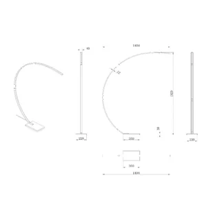 Lucide Lampa łukowa LED Curve, matowe złoto, 2700 K, wysokość 192, ściemniana - Lampy stojące - miniaturka - grafika 1