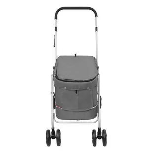 Składany wózek dla psa, szary, 100x49x96 cm, lniana tkanina Lumarko! - Sprzęt podróżny i transportery dla psów - miniaturka - grafika 5