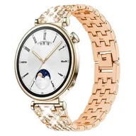 Akcesoria do smartwatchy - opaska pasek bransoleta DIAMONDS "4" Garmin GARMIN VENU 2S / VENU 3S / Vivoactive 4S / Huawei Watch GT 4 41mm ROSE GOLD - miniaturka - grafika 1