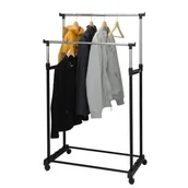 Wieszaki i stojaki - Emako Podwójny wieszak na ubrania, 86x42x96-170 cm - miniaturka - grafika 1