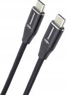 Kable USB - Przewód PREMIUMCORD USB-C M/M, 240W 480Mbps czarny oplot bawełniany, 0.5m - miniaturka - grafika 1