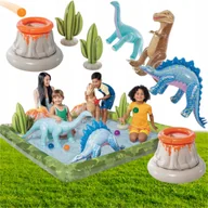 Place zabaw - DMUCHANY PLAC ZABAW DINOLAND WODNY BASEN Z ZABAWKAMI 2w1 FULL ZESTAW - miniaturka - grafika 1