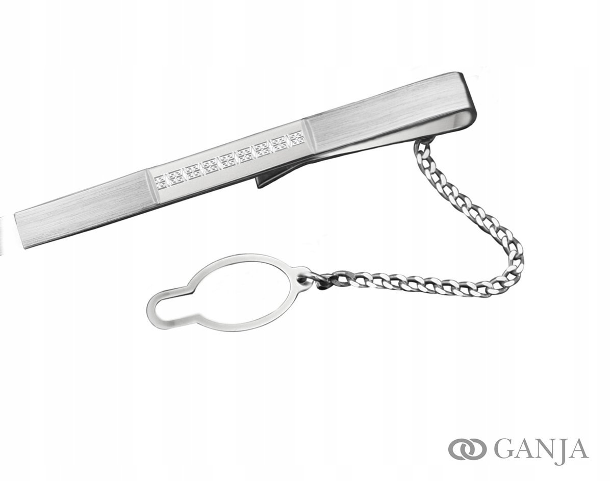 Spinka srebrna do krawata 925+GRAWER SK30 ŚLUB