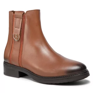 Botki damskie - Tommy Hilfiger Botki Th Hardware Leather Boot FW0FW05996 Winter Cognac GVI - grafika 1