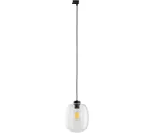 Lampy sufitowe - Żyrandol na lince do 3-fazowego systemu szynowego ELIO 1xE27/15W/230V czarny/przezroczysty - miniaturka - grafika 1
