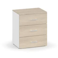 Szafki biurowe - Komoda biurowa do biurek ergonomicznych PRIMO, 740 x 420 x 600 mm, biały / naturalny dąb - miniaturka - grafika 1