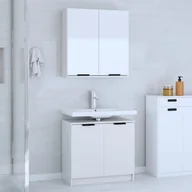 Meble łazienkowe - Lumarko Zestaw 2 szafek do łazienki, biały - miniaturka - grafika 1