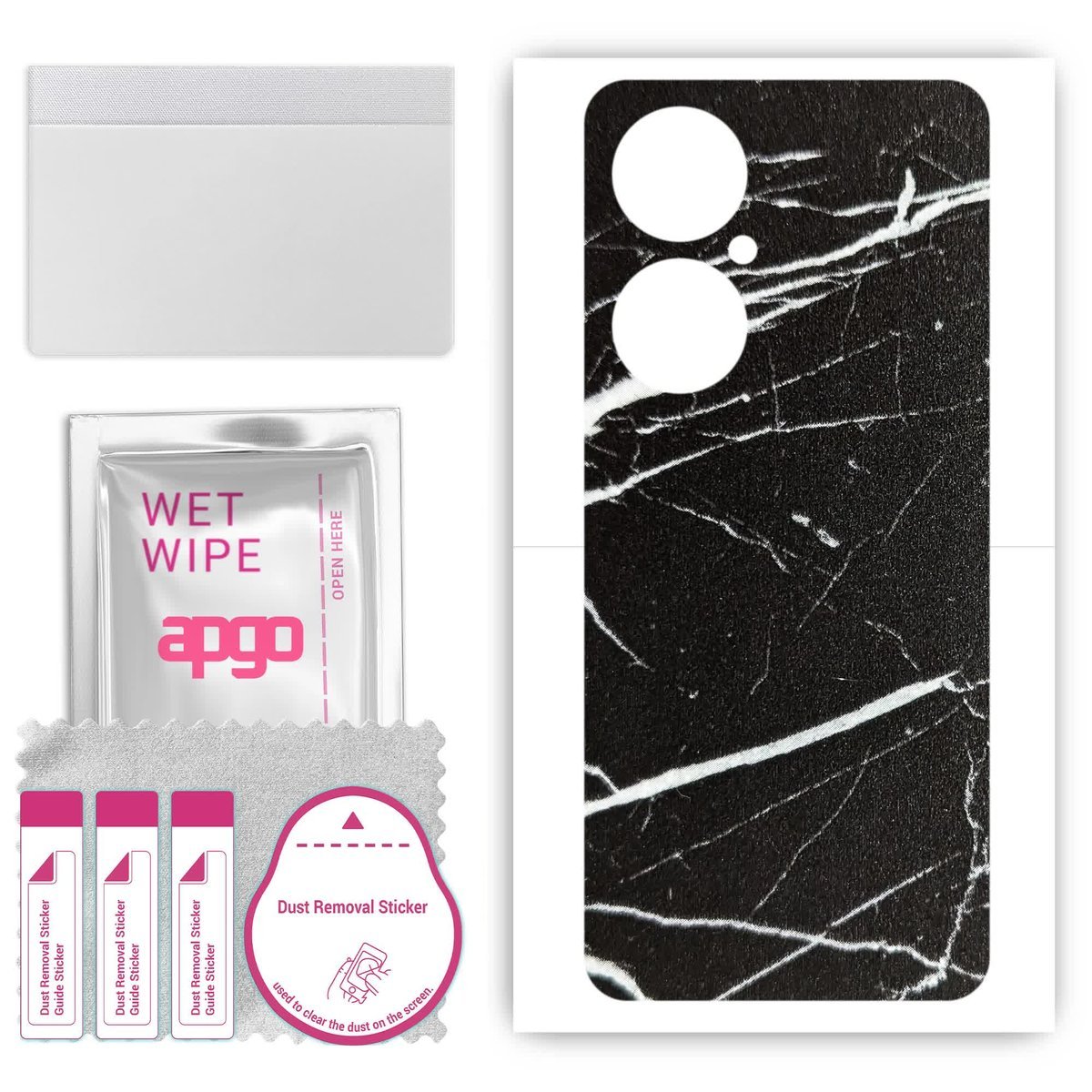 Folia naklejka skórka strukturalna na TYŁ do Huawei Enjoy 60 Pro - Marmur Ciemny - apgo SKINS