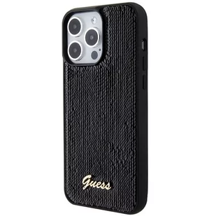 Guess GUHCP15LPSFDGSK iPhone 15 Pro 6.1" czarny/black hardcase Sequin Script Metal - Etui i futerały do telefonów - miniaturka - grafika 2