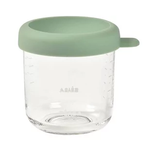 BEABA Pojemnik słoiczkek szklany z zamknięciem 250 ml Sage green - Zestawy naczyń dla dzieci - miniaturka - grafika 1