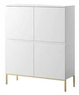 Komoda wysoka Bemmi 100 cm biała ze złotymi nogami Selsey Design - Komody - miniaturka - grafika 1