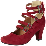 Czółenka - HIRSCHKOGEL Damskie czółenka 3004501 z rzemykami, czerwony - czerwony Vino 054-38 EU - miniaturka - grafika 1