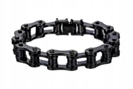 Bransolety męskie - Męska bransoleta - łańcuch rowerowy, stal nierdzewna 14mm/21cm - czarna - miniaturka - grafika 1