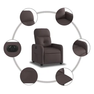 Elektryczny fotel rozkładany, ciemnobrązowy, obity tkaniną - Fotele Elektryczny fotel rozkładany, ciemnobrązowy, obity tkaniną - Fotele - miniaturka - grafika 8