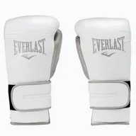 Rękawice bokserskie - Everlast Rękawice bokserskie Powerlock 2 skórzane białe - miniaturka - grafika 1