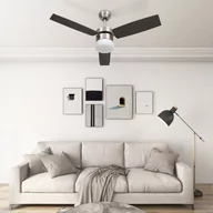 Wentylatory sufitowe - VidaXL Lumarko Wentylator sufitowy z lampą i pilotem, 108 cm, ciemnobrązowy 51491 VidaXL - miniaturka - grafika 1