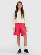 Spodnie i spodenki dla dziewczynek - 4F Spodenki dresowe dziewczęce - różowe 122 (6-7 lat) - miniaturka - grafika 1