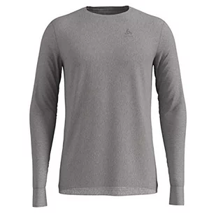 Odlo Bl Top Crew Neck L/S Natural 100% Merino Warm podkoszulek męski wielokolorowa Grey Melange - Grey Melange M 11081210420M - Koszulki męskie - miniaturka - grafika 1