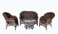 Meble ogrodowe - Zestaw mebli rattanowych STORCZYK -  ciemny rattan - miniaturka - grafika 1