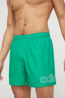 Kąpielówki męskie - adidas Performance szorty kąpielowe kolor zielony - grafika 1
