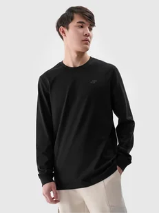 Longsleeve regular gładki męski 4F 4FWMM00TLONM432-20S Czarny - Koszulki męskie - miniaturka - grafika 1