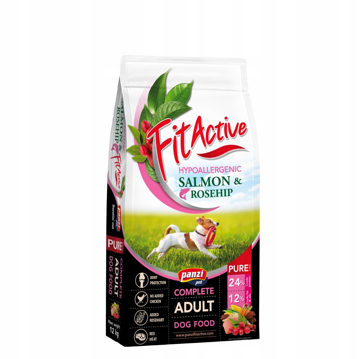 FitActive Pure Hypoallergenic, łosoś i owoce dzikiej róży - 12 kg