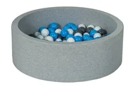 Suche baseny - Suchy basen dla dziecka z piłeczkami 200szt (biały, szary, jasnoniebieski) - miniaturka - grafika 1