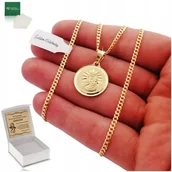 Biżuteria dla dzieci - ZŁOTY ŁAŃCUSZEK PANCERKA + MEDALIK 925 DLA CHŁOPCA NA BIERZMOWANIE+ GRAWER - miniaturka - grafika 1
