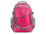 Plecaki - RÓŻOWO-SZARY solidny 3KOMOROWY plecak miejski SPORTOWY A4 N61 - marka niezdefiniowana - miniaturka - grafika 1