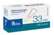 Tetis Spinacze orkągłe trójkątne 33mm GS180-C 100 sztuk - Spinacze i klipsy do papieru - miniaturka - grafika 3