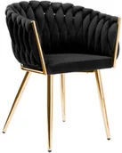 Krzesła - Czarne krzesło plecione do jadalni N1-P06 - miniaturka - grafika 1