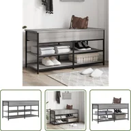Szafki na buty - The Living Store Ławka na buty szara Sonoma 100x42,5x50 cm Materiał drewnopochodny - miniaturka - grafika 1