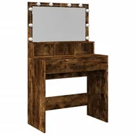 Toaletki - vidaXL Toaletka z oświetleniem LED dąb wędzony 80x41x134,5 cm - miniaturka - grafika 1
