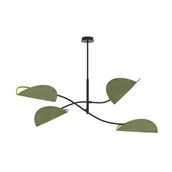Lampy sufitowe - Czarno-zielona lampa sufitowa 1461/4 z serii LOTUS 4 BL GREEN - miniaturka - grafika 1