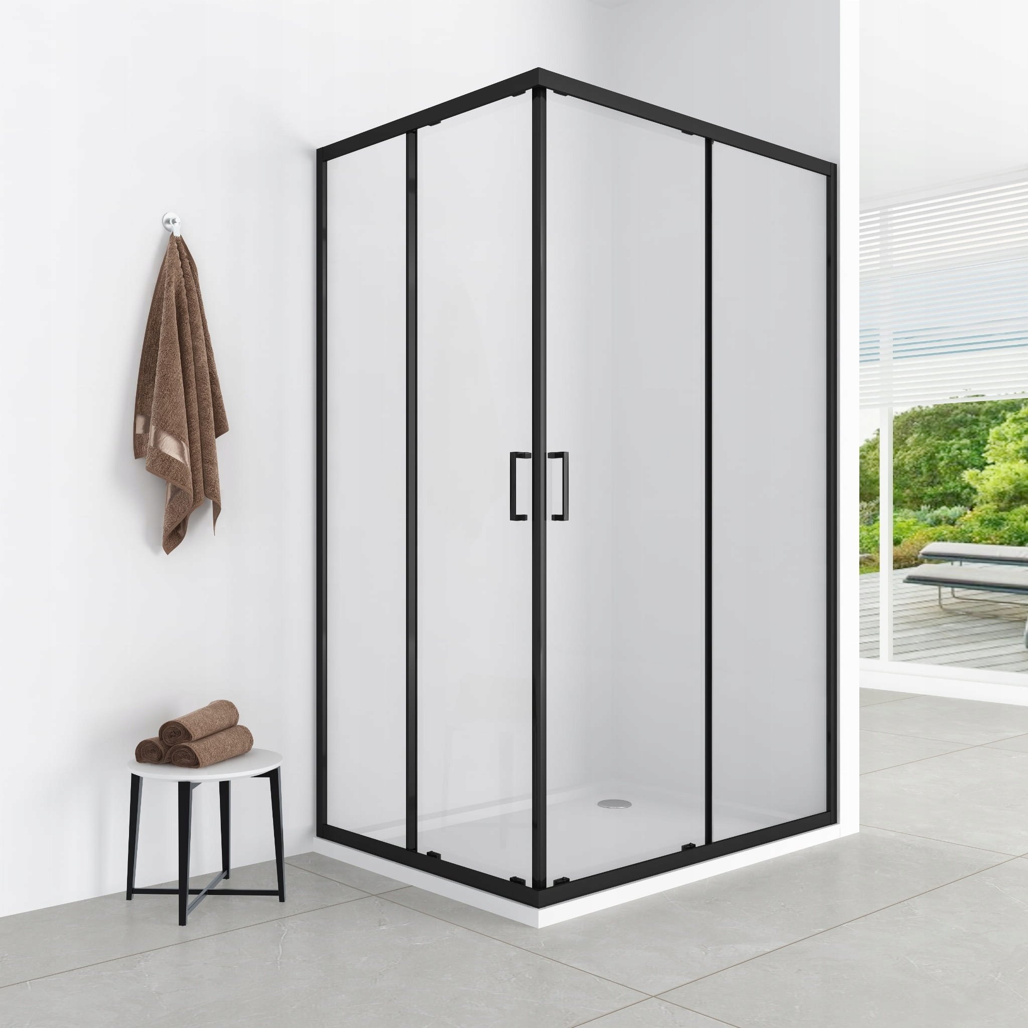 Aptel AQ.101-501123 / AQUAFORM / AZUL / KABINA PROSTOKĄTNA 120X90/185 BLACK MATT, SZKŁO CZYSTE 5MM EASY CLEAN /