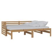 Łóżka - vidaXL Łóżko wysuwane, lite drewno sosnowe, brązowe, 2x(90x200) cm - miniaturka - grafika 1