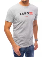 Koszulki męskie - T-shirt męski z nadrukiem jasnoszary Dstreet RX4744-L - miniaturka - grafika 1