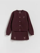 Bluzy dla dziewczynek - Reserved - Dzianinowy komplet - ciemnobrązowy - miniaturka - grafika 1